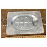 Hammered aluminum meat tray