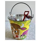 Vintage J. Chein tin litho sand pail & shovel