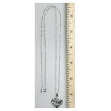 Sterling celtic heart pendant on 24" chain