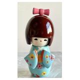 Japanese wooden Kokeshi bobble head doll