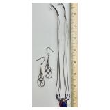 Sterling silver lapis lazuli necklace & earrings