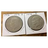 2 Eisenhower dollars 1972-1976
