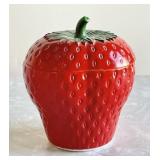 Vintage Hazel Atlas milk glass strawberry jam jar