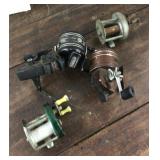 5 vintage fishing reels