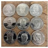9 collectible hockey coins