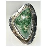 Sterling silver green turquoise ring