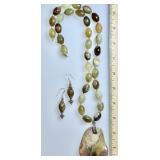 Chunky jasper necklace and earrings