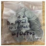 40 Buffalo nickels with dates