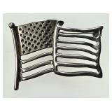 Sterling silver US flag brooch