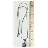 Sterling silver bulldog necklace with 17" chain