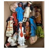 Group of 7" Native American dolls