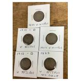 5 V nickels 1899-1912