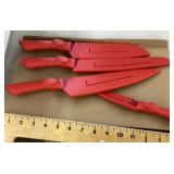 NEW Safe-T-Grip red kitchen knife set