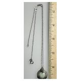 Sterling silver dragon necklace with jade & CZs