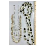 2 gemstone necklaces and earrings
