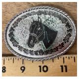 Horse head belt buckle