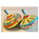 2 Ohio Art/Chein tin litho tops