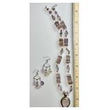 Amethyst necklace and earrings