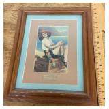 Framed 1934 calendar girl