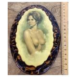 Leo Jansen nude print on wooden plaque