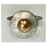 Sterling silver pearl ring