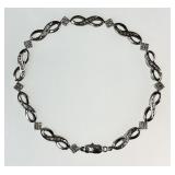 Sterling silver tennis bracelet w/tiny diamonds