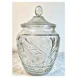 Anchor Hocking sandwich glass cookie jar w/lid