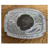 Belt buckle with 1972 Eisenhower dollar