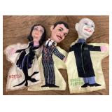 3 Addams Family hand puppets 9- 10" tall