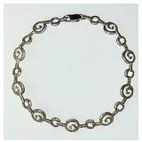 Sterling silver circle swirl bracelet