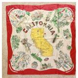 Vintage souvenir 34x34 silk California scarf