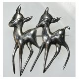 Sterling silver deer brooch