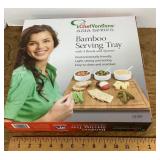 NEW bamboo serving tray, bowls, spoons