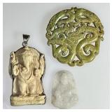 3 stone and resin pendants