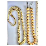 2 chunky amber necklaces