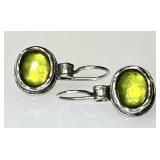 Silpada sterling silver earrings w/green stones
