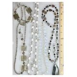 4 gemstone necklaces and earrings