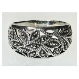 Sterling silver marcasite dome ring