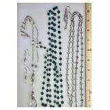 3 long gemstone necklaces & earrings