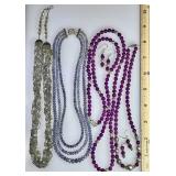4 gemstone necklaces and earrings