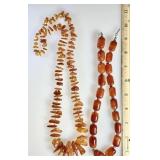 2 amber necklaces