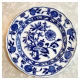 Antique Meissen "Blue Onion" flow blue plate