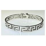 Sterling silver Greek key bracelet