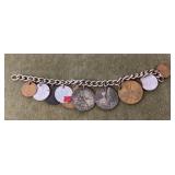Coin charm bracelet