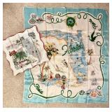 Vintage souvenir 30x32 silk Florida scarf &