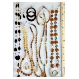 5 gemstone and amber necklaces & earrings