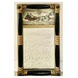 Antique Federal style mirror with sleigh print