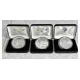 3 silver clad Les Kouba medallions 2.5" diameter