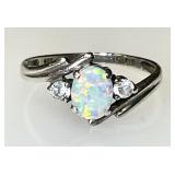 Sterling silver opal ring