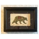 Carol Snow painted metal bear art --Native Amer.